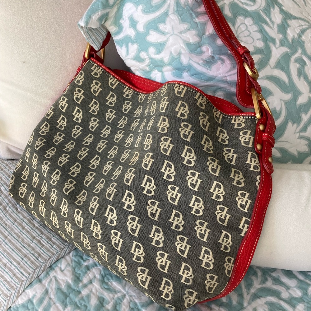 Dooney Bourke Anniversary Tote Denim w/leather